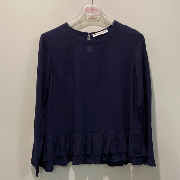 Rodebjer Lindy Blue Pablum Frill Long Sleeve Ruffle Tunic - Picture 4 of 15